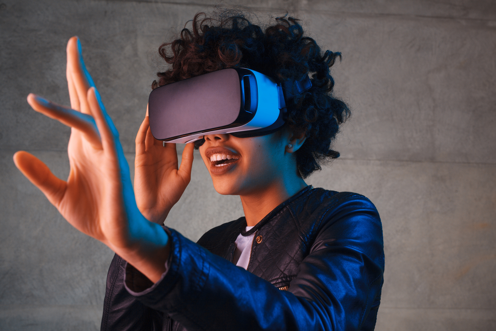 Woman using VR